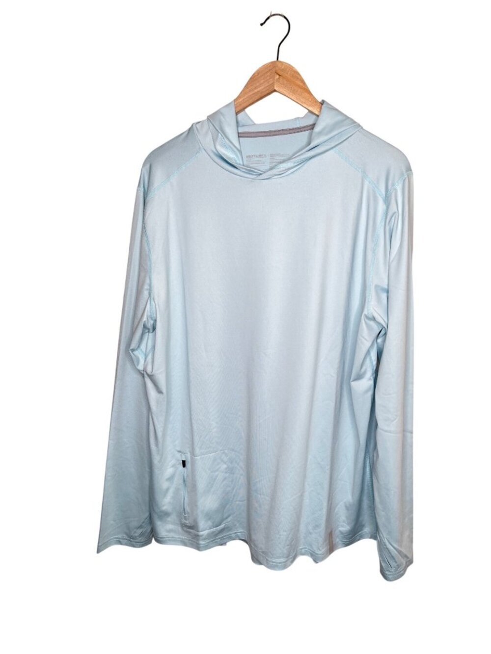 Driftline XL Mens Long Sleeve Light Blue UPF Outdoor Hoodie